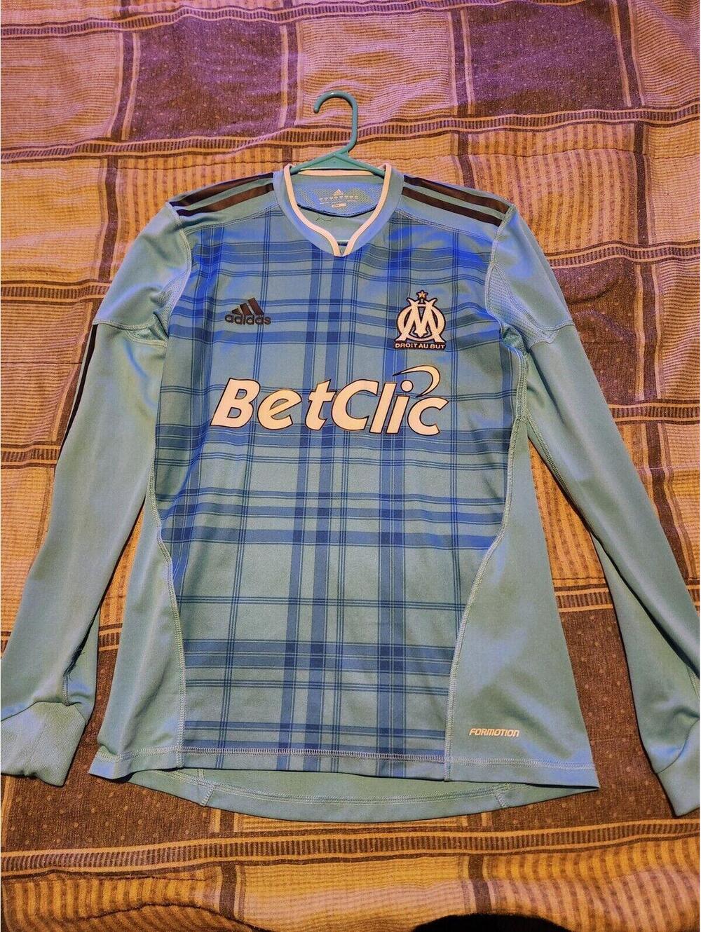 Olympique Marseille 2010/2011 Player Match Issue LS Away Soccer Jersey Size M
